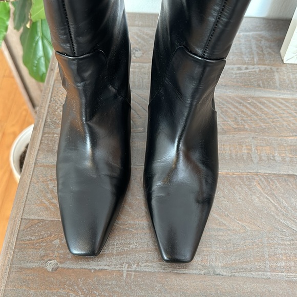 Zara heeled leather knee high boots leather black kitten heel 2006/310 38 7.5 - Picture 8 of 16
